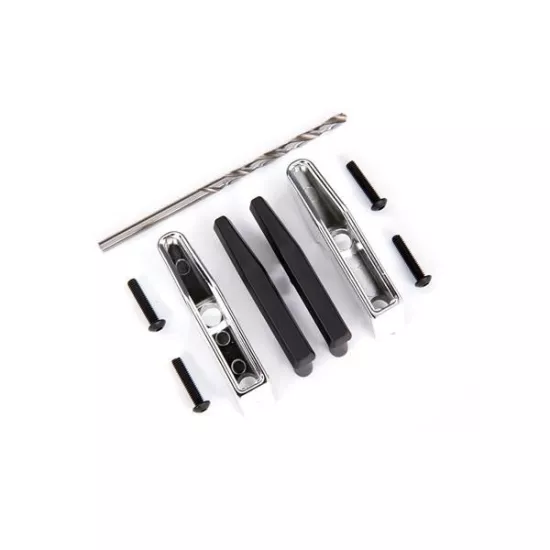 Bumper pads/ bumper guards (chrome)/ 2.5x12 BCS (4)/ 2.7mm drill bit (fits 9126 or 9127 front bumpers)