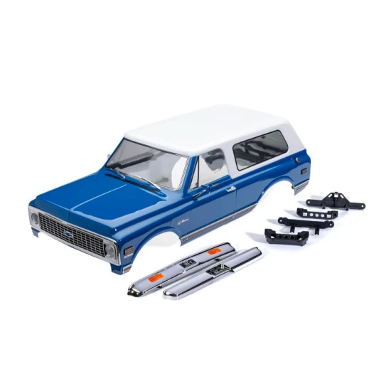 Body, Chevrolet Blazer (1972), complete, blue & white (painted) (includes grille, side mirrors, door handles, windshield wipers, front & rear bumpers, clipless mounting) (requires #8072X inner fenders)
