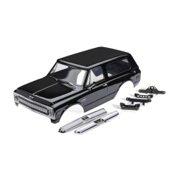 Body, Chevrolet Blazer (1969), complete, black (painted) (includes grille, side mirrors, door handles, windshield wipers, front & rear bumpers, clipless mounting) (requires #8072X inner fenders)
