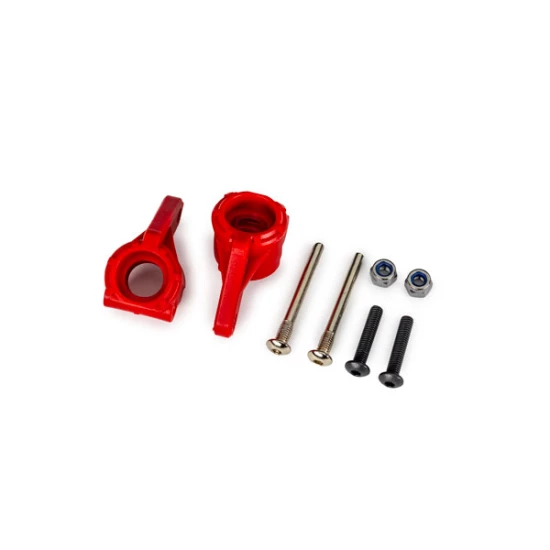 Steering blocks, extreme heavy duty, red (left & right)/ 3x26mm hinge pins (2)/ 3x15mm BCS (2) (for use with #9180, 9181, 9182 upgrade kit)