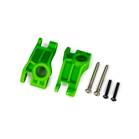 Carriers, stub axle, rear, extreme heavy duty, green (left & right)/ 3x31mm hinge pins (2)/ 3x18mm BCS (2) (for use with #9180, 9181, 9182 upgrade kit)