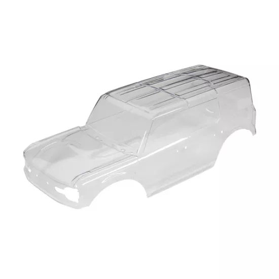 Body, Ford Bronco (2021) (clear, requires painting)/ decals/ window masks (includes grille, side mirrors, door handles, fender flares, windshield wipers, spare tire mount, clipless mounting, hardware) (requires #8080X inner fenders)