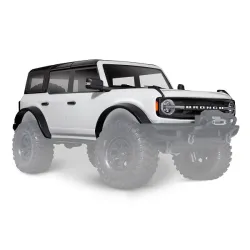 Body, Ford Bronco (2021), complete, Oxford White (painted) (includes grille, side mirrors, door handles, fender flares, windshield wipers, spare tire mount, & clipless mounting) (requires #8080X inner fenders)