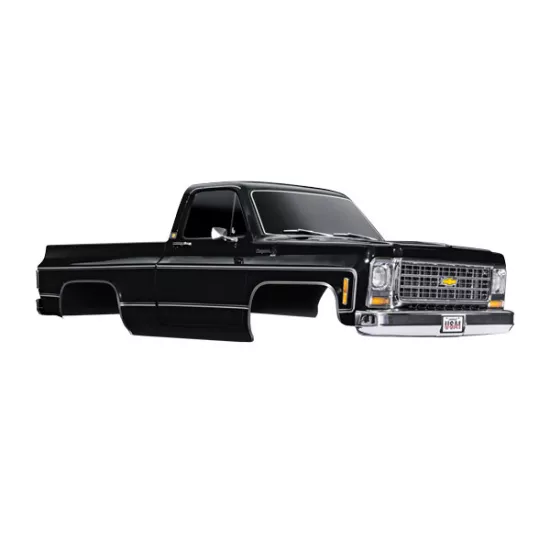 Body, Chevrolet K10 Truck (1979), complete, black (painted, decals applied) (includes grille, side mirrors, door handles, windshield wipers, & clipless mounting) (requires #9288 inner fenders)