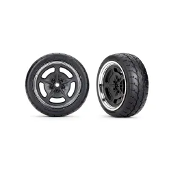 Tires and wheels, assembled, glued (black with chrome wheels, 1.9' Response tires) (front) (2)