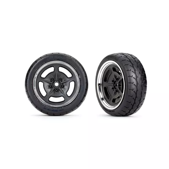 Tires and wheels, assembled, glued (black with chrome wheels, 1.9' Response tires) (front) (2)