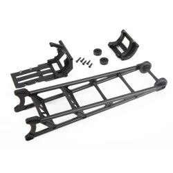 Wheelie bar, black (assembled)/ wheelie bar mount