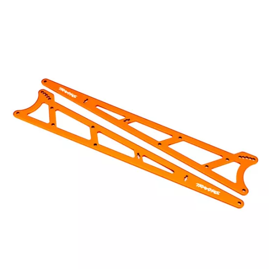 Side plates, wheelie bar, orange (aluminum) (2)