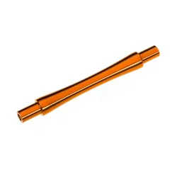 Axle, wheelie bar, 6061-T6 aluminum (orange-anodized) (1)/ 3x12 BCS (with threadlock) (2)