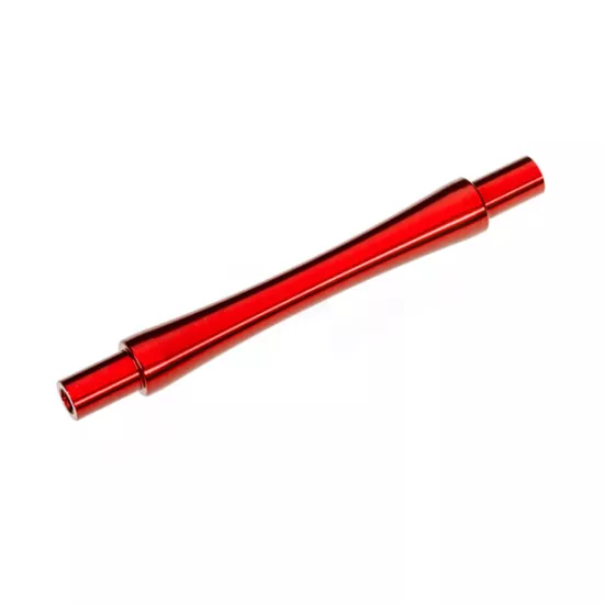 Axle, wheelie bar, 6061-T6 aluminum (red-anodized) (1)/ 3x12 BCS (with threadlock) (2)