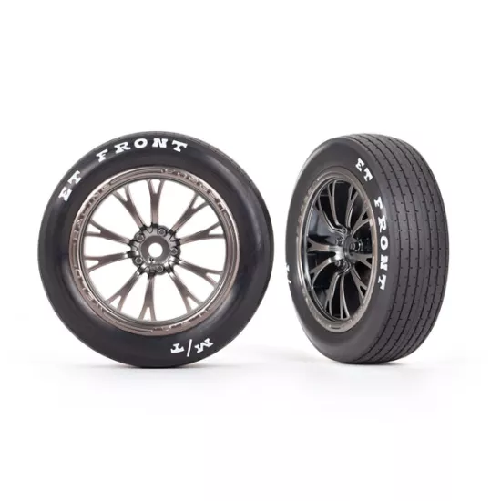 Tires & wheels, assembled, glued (Weld satin black chrome wheels, tires, foam inserts) (front) (2)