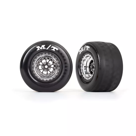 Tires & wheels, assembled, glued (Weld chrome with black wheels, tires, foam inserts) (rear) (2)