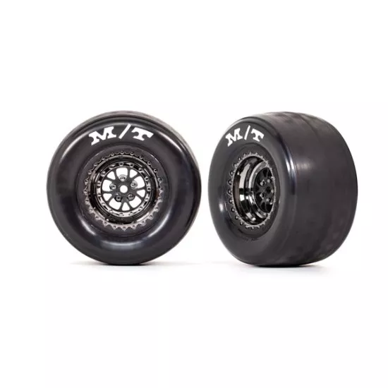 Tires & wheels, assembled, glued (Weld black chrome wheels, tires, foam inserts) (rear) (2)