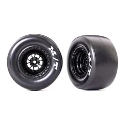 Tires & wheels, assembled, glued (Weld glossy black wheels, Mickey Thompson Drag Slicks, sticky compound, foam inserts) (rear) (2)