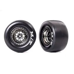 Tires & wheels, assembled, glued (Weld black chrome wheels, sticky tires, foam inserts) (rear) (2)