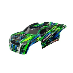 Body, Sledge, green (painted, decals applied) (assembled with front & rear body mounts and rear body support for clipless mounting)