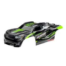 Body, Sledge, green/ window, grille, lights decal sheet (assembled with front & rear body mounts and rear body support for clipless mounting)