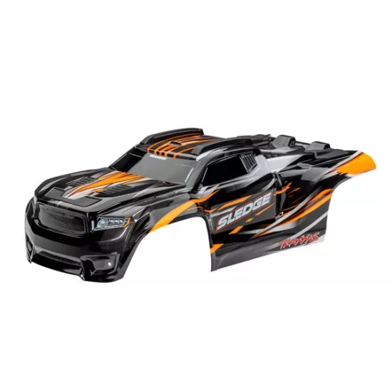 Body, Sledge, orange/ window, grille, lights decal sheet (assembled with front & rear body mounts and rear body support for clipless mounting)