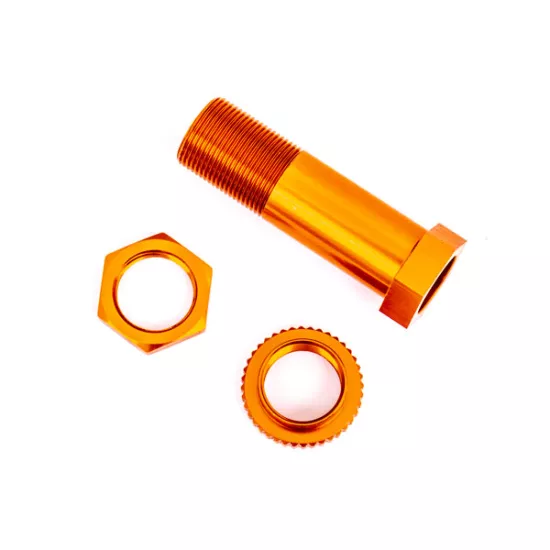 SERVO SAVER POST/ ADJUSTER NUT/ LOCKNUT (ORANGE-ANODIZED, 6061-T6 ALUMINUM) (1 EACH)
