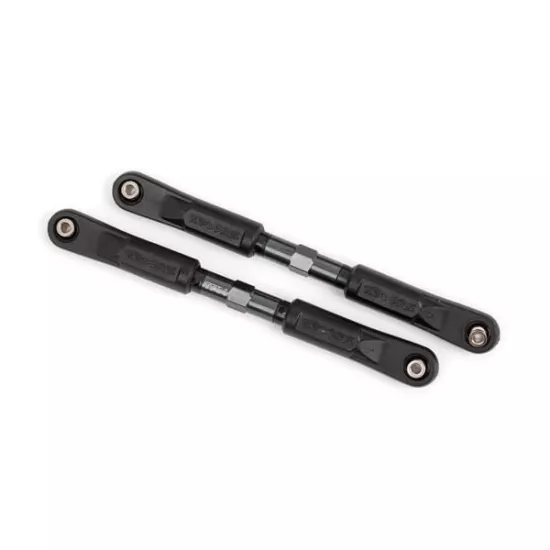 Camber links, front, Sledge (TUBES dark titanium-anodized, 7075-T6 aluminum, stronger than titanium) (117mm) (2)/ rod ends, assembled with steel hollow balls (4)/ aluminum wrench, 8mm (1)