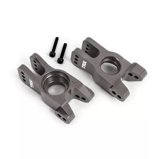 CARRIERS, STUB AXLE, 6061-T6 ALUMINUM (DARK TITANIUM-ANODIZED) (LEFT AND RIGHT)