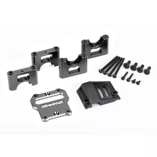 Mount, center differential carrier, 6061-T6 aluminum (dark titanium-anodized)