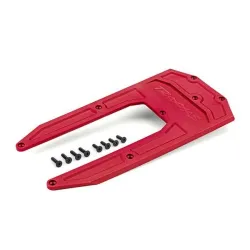 Skidplate, chassis, red (fits Sledge)