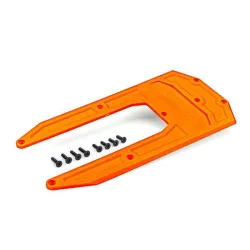 Skidplate, chassis, orange (fits Sledge)