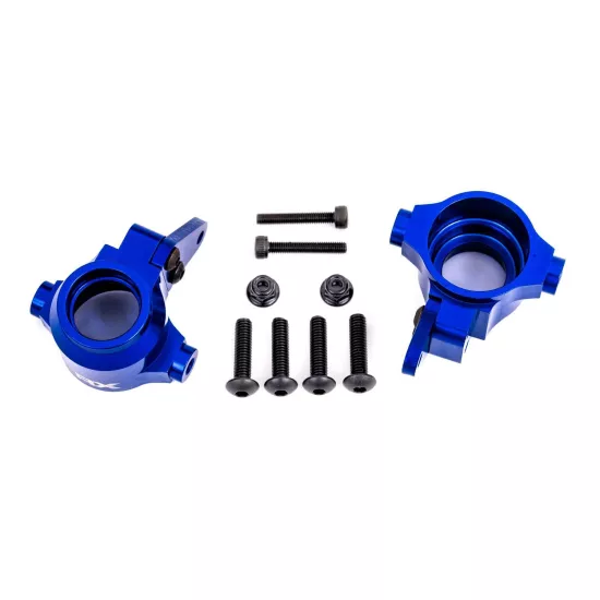 STEERING BLOCKS, 6061-T6 ALUMINUM (BLUE-ANODIZED), LEFT & RIGHT