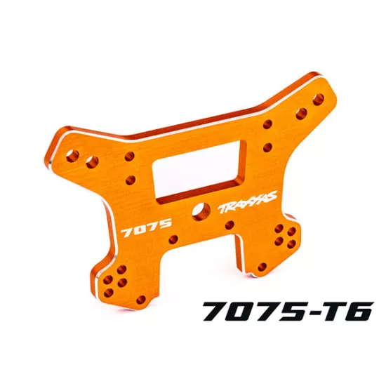 Shock tower, front, 7075-T6 aluminum (orange-anodized) (fits Sledge)