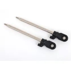 Shock shaft, 80mm (GT-Maxx) (steel, chrome finish) (2) (assembled with rod ends and steel hollow balls)