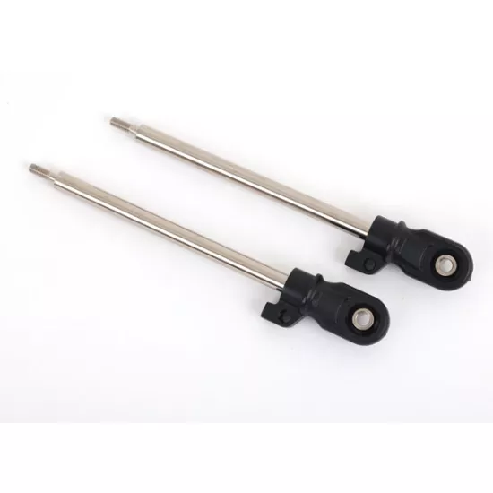 Shock shaft, 80mm (GT-Maxx) (steel, chrome finish) (2) (assembled with rod ends and steel hollow balls)