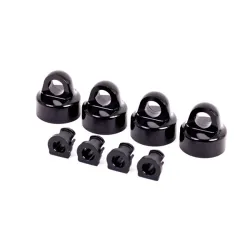 Shock caps, aluminum (black-anodized), GTX shocks (4)/ spacers (4) (for Sledge)