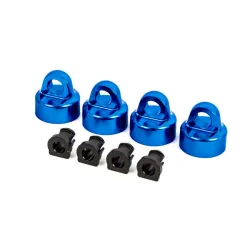 Shock caps, aluminum (blue-anodized), GTX shocks (4)/ spacers (4) (for Sledge)