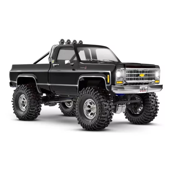 TRX-4M High Trail Crawler with 1979 Chevrolet K10 Truck Body: 1/18-Scale 4WD Electric Truck Black