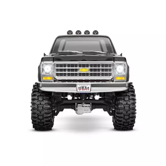 TRX-4M High Trail Crawler with 1979 Chevrolet K10 Truck Body: 1/18-Scale 4WD Electric Truck Black