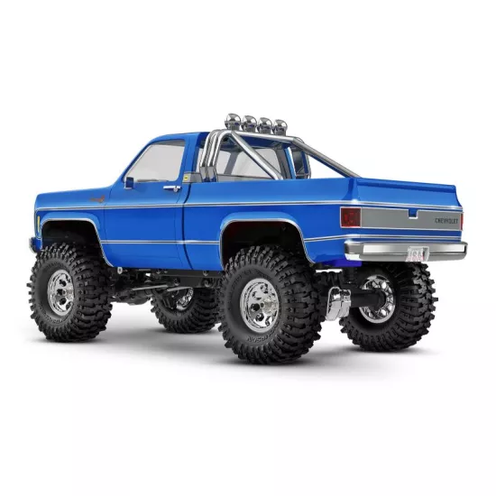 TRX-4M High Trail Crawler with 1979 Chevrolet K10 Truck Body: 1/18-Scale 4WD Electric Truck Blue
