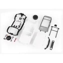 Body, Ford Bronco (2021), complete (white, requires painting) (includes grille, side mirrors, door handles, fender flares, windshield wipers, spare tire mount, & clipless mounting)