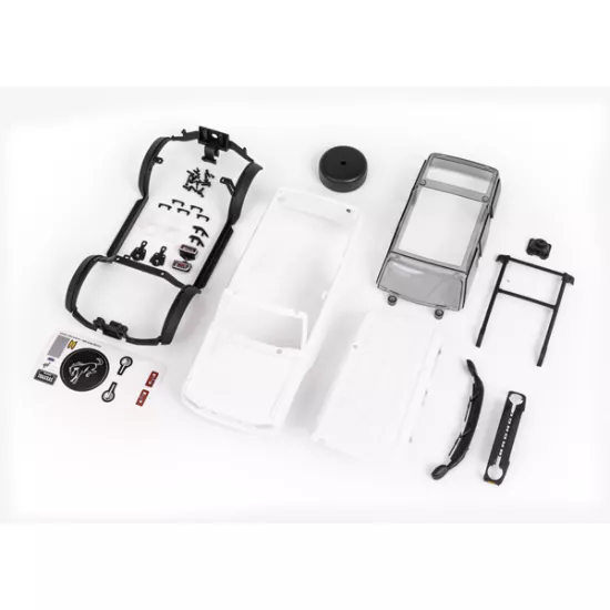 Body, Ford Bronco (2021), complete (white, requires painting) (includes grille, side mirrors, door handles, fender flares, windshield wipers, spare tire mount, & clipless mounting)
