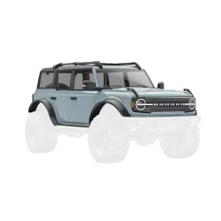 Body, Ford Bronco, complete, Cactus Grey (includes grille, side mirrors, door handles, fender flares, windshield wipers, spare tire mount, & clipless mounting)