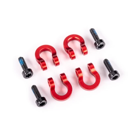 Bumper D-rings,  front or rear, 6061-T6 aluminum (red-anodized) (4)/ 1.6x5mm CS (with threadlock) (4)