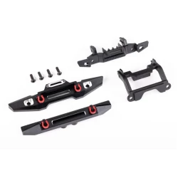 Bumper, front (1), rear (1), 6061-T6 aluminum (black-anodized) (assembled with D-rings)/ bumper mounts (front & rear)/ 2.5x8mm BCS (with threadlock) (4) (fits TRX-4Mâ„¢ Land Rover Defender)