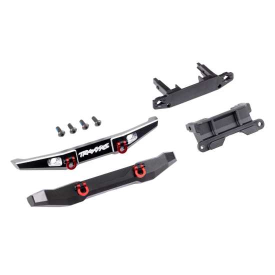 Bumper, front (1), rear (1), 6061-T6 aluminum (black-anodized) (assembled with D-rings)/ bumper mounts (front & rear)/ 2.5x6mm BCS (with threadlock) (4) (fits TRX-4Mâ„¢ Ford Bronco)