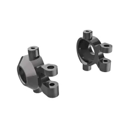 Steering blocks, 6061-T6 aluminum (dark titanium-anodized) (left & right)/ 2.5x12mm BCS (with threadlock) (2)/ 2x6mm SS (with threadlock) (4)