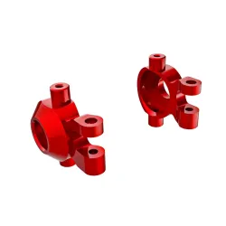 Steering blocks, 6061-T6 aluminum (red-anodized) (left & right)/ 2.5x12mm BCS (with threadlock) (2)/ 2x6mm SS (with threadlock) (4)