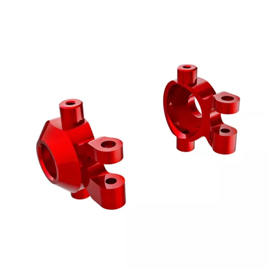 Steering blocks, 6061-T6 aluminum (red-anodized) (left & right)/ 2.5x12mm BCS (with threadlock) (2)/ 2x6mm SS (with threadlock) (4)