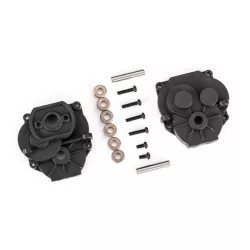 Gearbox housing (front & rear)/ 2x4mm BCS (with threadlock) (2)/ 2x8mm BCS (4)/ 3x16mm pins (2)