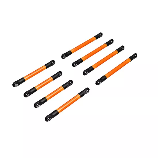 Suspension link set, 6061-T6 aluminum (orange-anodized) (includes 5x53mm front lower links (2), 5x46mm front upper links (2), 5x68mm rear lower or upper links (4))