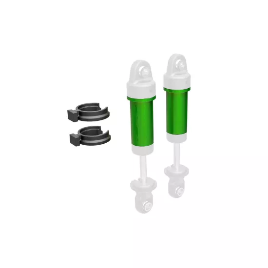 Body, GTM shock, 6061-T6 aluminum (green-anodized) (includes spring pre-load spacers) (2)