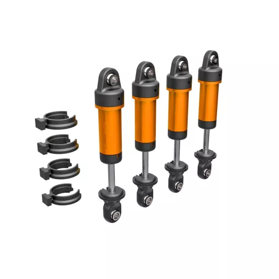 Shocks, GTM, 6061-T6 aluminum (orange-anodized) (fully assembled w/o springs) (4)